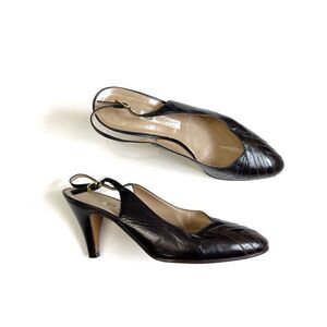 Vintage 70’s Gucci Leather Slingback Pumps Sz 36.5
